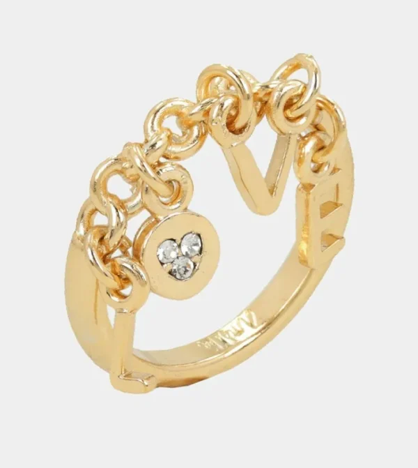 Anekke Anillo Dorado Con Letras Love | Joyería