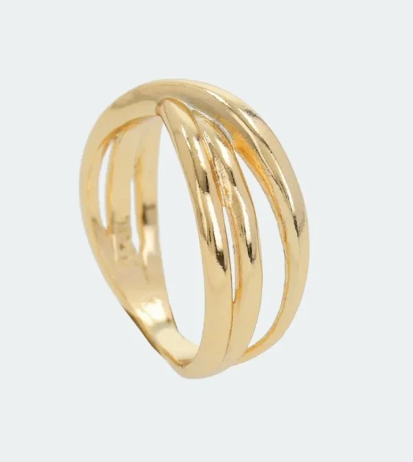 Anekke Anillo Triple Dorado Jera | Joyería