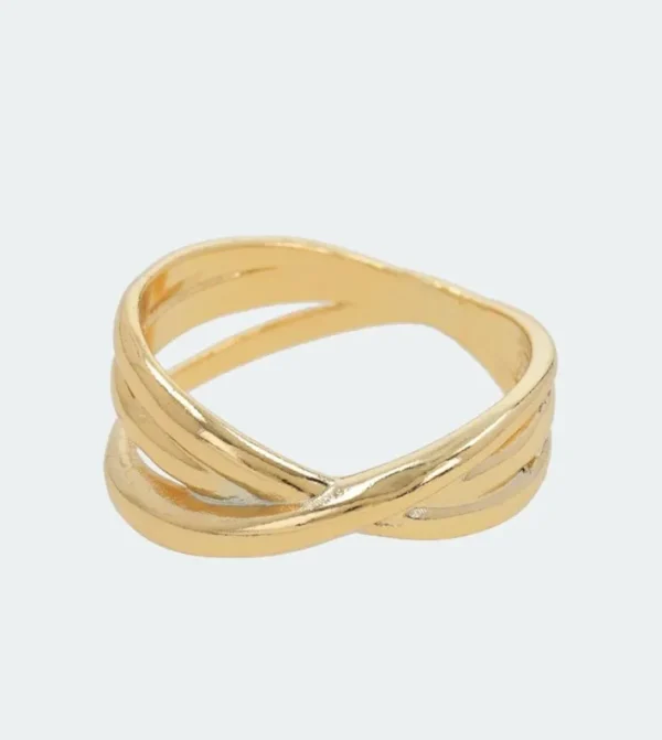 Anekke Anillo Triple Dorado Jera | Joyería