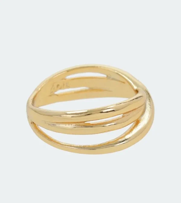 Anekke Anillo Triple Dorado Jera | Joyería