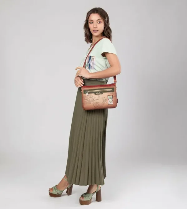 Anekke Bandolera Estampada Peace & Love Camel | Bandoleras