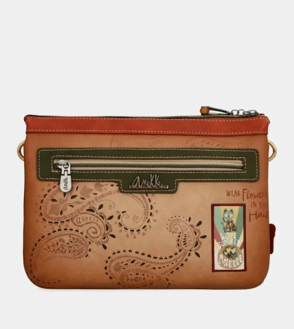 Anekke Bandolera Estampada Peace & Love Camel | Bandoleras