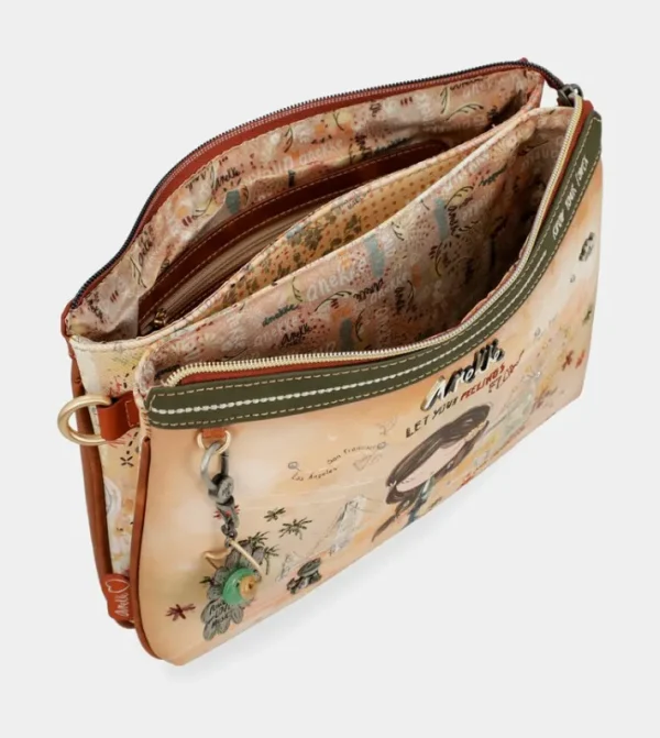 Anekke Bandolera Estampada Peace & Love Camel | Bandoleras