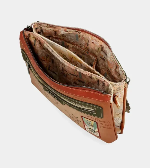Anekke Bandolera Estampada Peace & Love Camel | Bandoleras