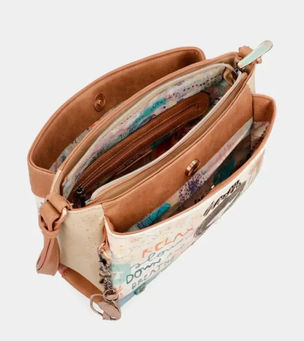 Anekke Bandolera Estampada Triple Compartimento Mediterranean | Bandoleras