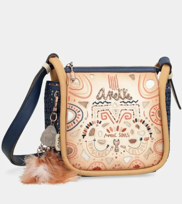 Anekke Bandolera Estampado Azul Marino Tribe | Bandoleras