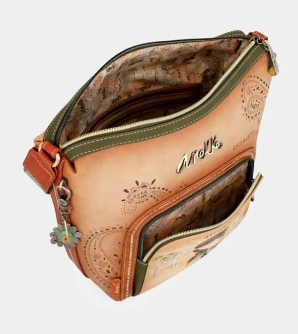 Anekke Bandolera Grande Peace & Love Camel | Bandoleras