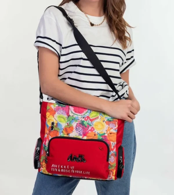 Anekke Bandolera Roja Con Bolsillos Nature Colors | Bandoleras
