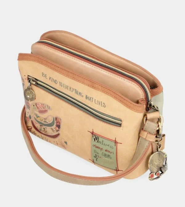 Anekke Bandolera Triple Compartimento Butterfly | Bolsos De Fiesta