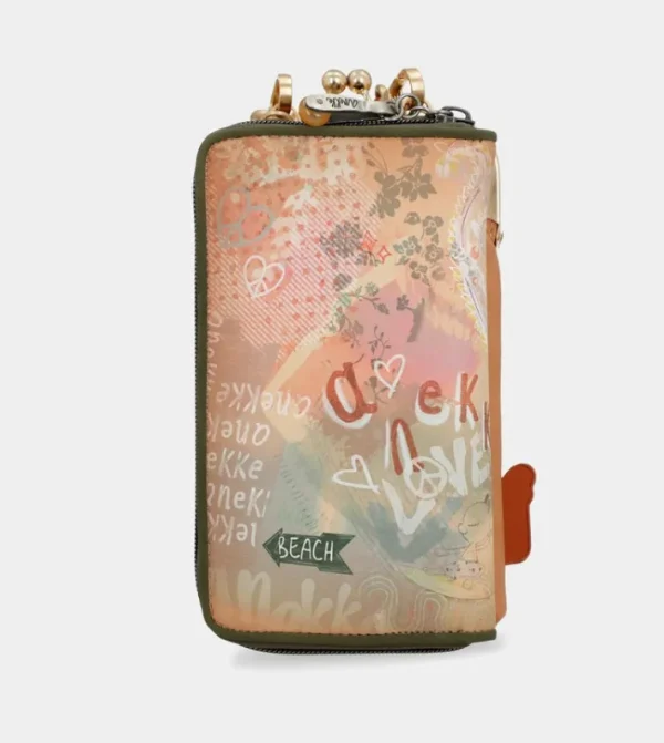 Anekke Bolso Billetero 3 En 1 Rfid Peace & Love Camel | Bandoleras