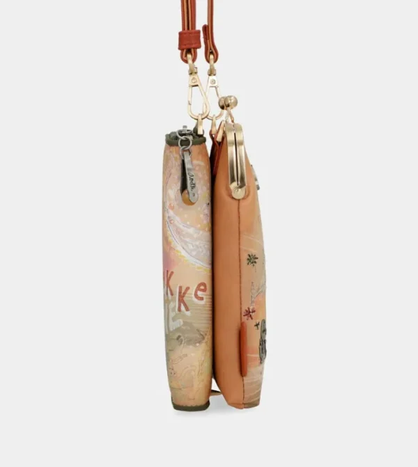 Anekke Bolso Billetero 3 En 1 Rfid Peace & Love Camel | Bandoleras