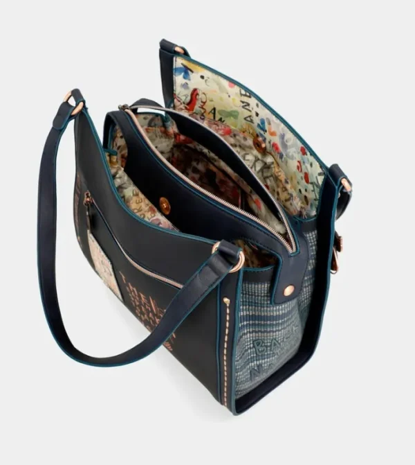 Anekke Bolso De Hombro Azul Marino Nature Pachamama | Tote & Shoppers