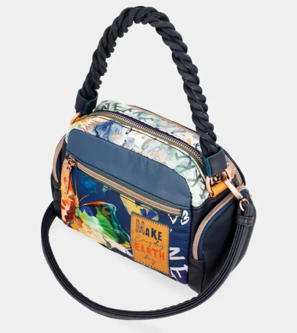 Anekke Bolso De Hombro Azul Marino Pachamama | Bolsos De Fiesta