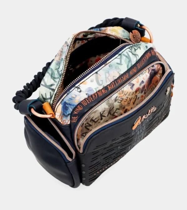 Anekke Bolso De Hombro Azul Marino Pachamama | Bolsos De Fiesta