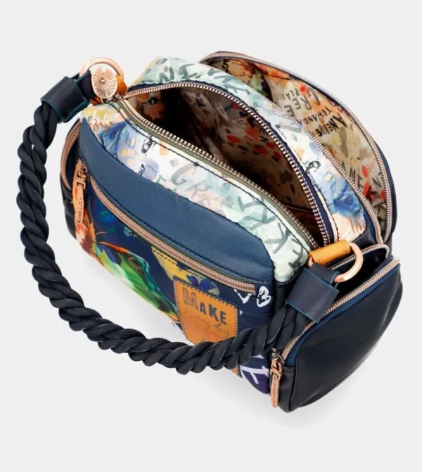 Anekke Bolso De Hombro Azul Marino Pachamama | Bolsos De Fiesta
