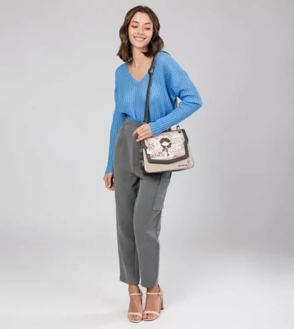 Anekke Bolso De Solapa Peace & Love Rosa | Bolsos De Hombro