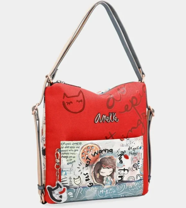 Anekke Bolso Hobo Convertible En Mochila Fun & Music | Mochilas Y Sacos