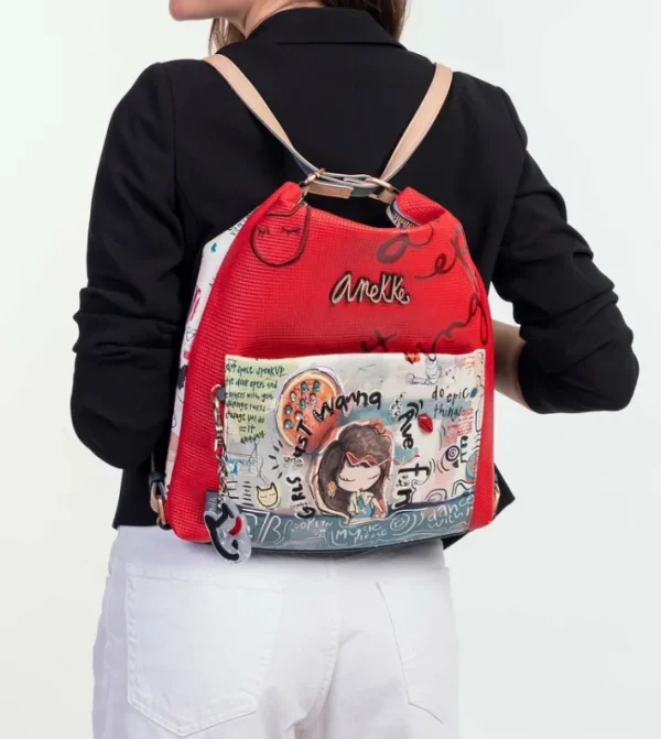 Anekke Bolso Hobo Convertible En Mochila Fun & Music | Mochilas Y Sacos