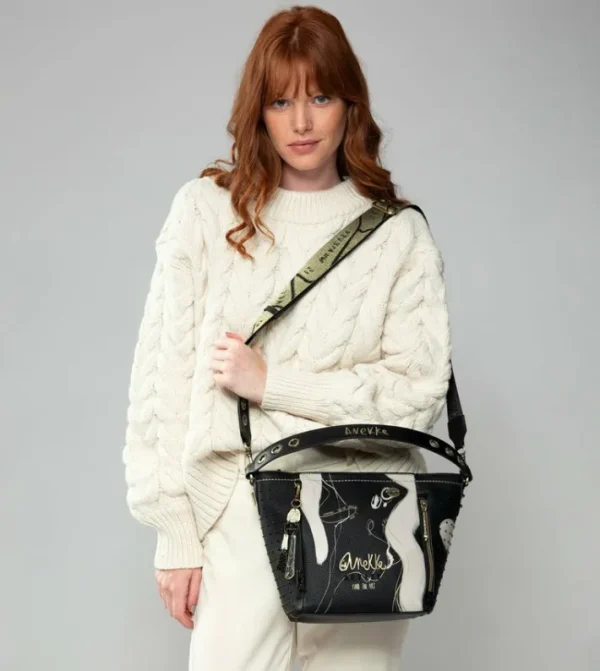 Anekke Bolso Mediano Negro Nature Shodo | Bolsos De Mano