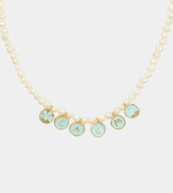 Anekke Collar De Perlas Con Chapitas Doradas Calm | Joyería