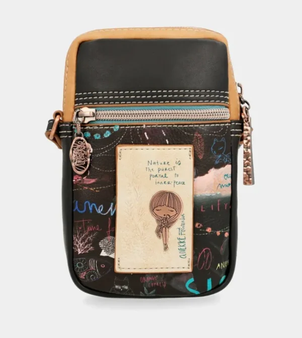 Anekke Mini Bandolera Negra Coral | Bolsos De Fiesta