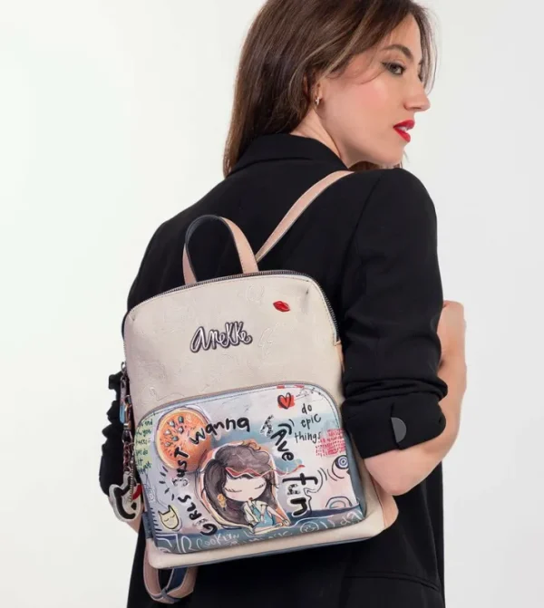 Anekke Mochila Con Bolsillo Frontal Fun & Music | Mochilas Y Sacos