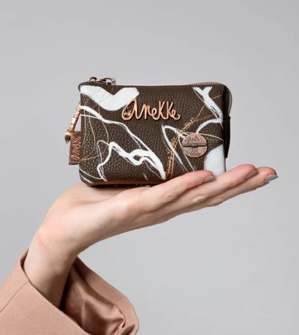 Anekke Monedero 3 Compartimentos Marron Nature Shodo | Carteras Y Monederos