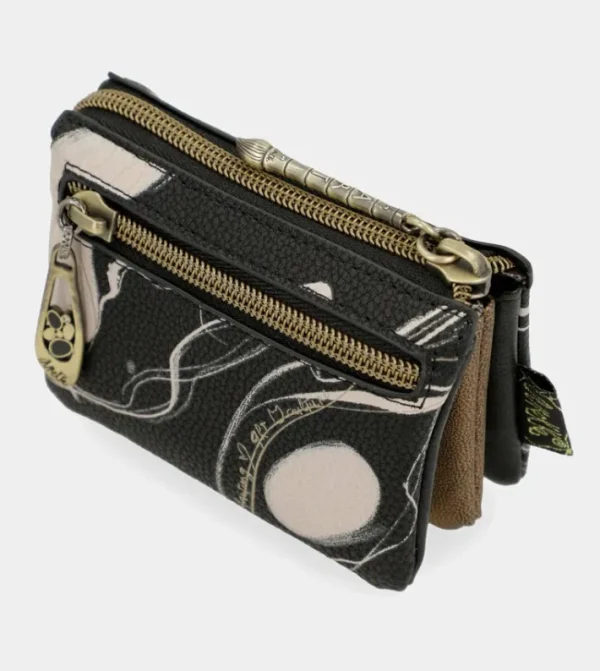 Anekke Monedero 3 Compartimentos Negro Nature Shodo | Carteras Y Monederos