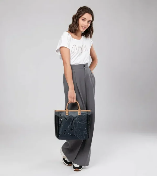 Anekke Tote Azul Marino Studio | Bolsos De Hombro